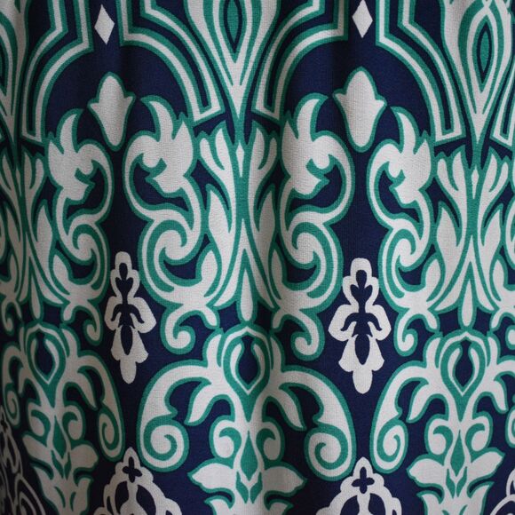 LAUNDRY By Design Mosaic Flared Bell Sleeve Shift Dress Green 8 - Picture 5 of 7